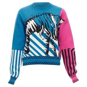 Christian Dior D-Jungle Pop Zebra graphic cashmere sweater